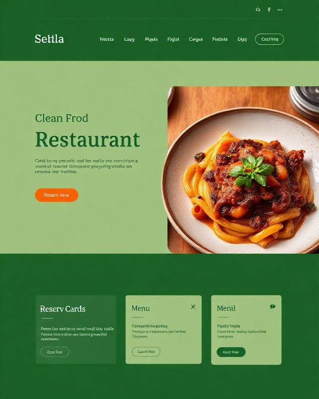 Restoran web sitesi şablonu önizlemesi